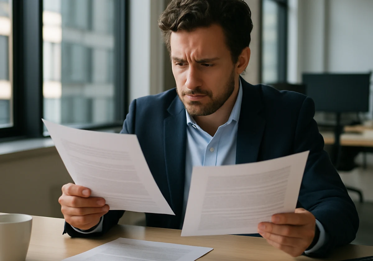 Professional sitting at a desk in a modern office